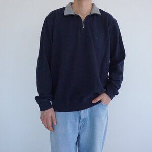 Brooks Brothers 346 Navy Minimalist Heritage Quarter Zip Knit Pullover Classic L